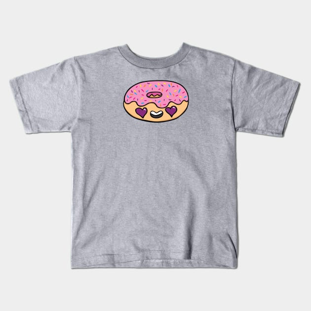 super cute Strawberry Donut with rainbow sprinkles Kids T-Shirt by monkeysoup